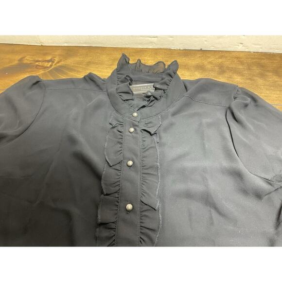 Double D Ranch Ruffled Tuxedo Button-Up Long Sleeve Blouse Medium NWT - Picture 5 of 15